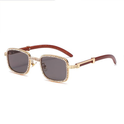 Rhinestone Square Frame Sunglasses