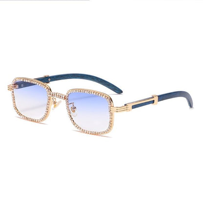 Rhinestone Square Frame Sunglasses