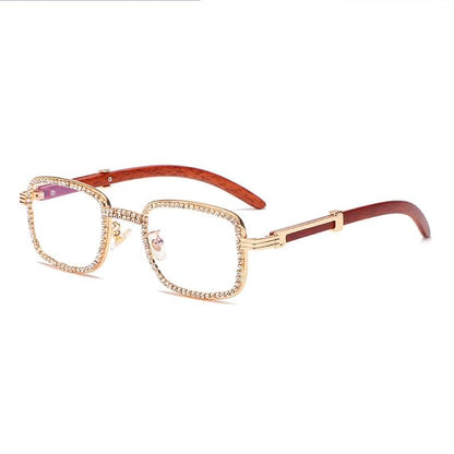 Rhinestone Square Frame Sunglasses