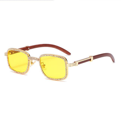 Rhinestone Square Frame Sunglasses