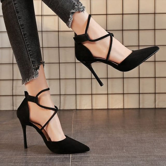 Toe Stiletto Pumps Pointed Strapped