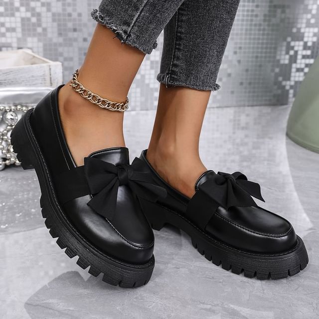 Loafers Bow Platform