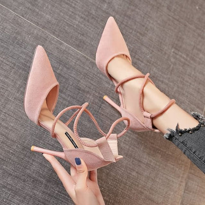 Toe Stiletto Pumps Pointed Strapped