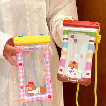 Cartoon Touchscreen Waterproof Crossbody Phone Pouch (Various Designs)
