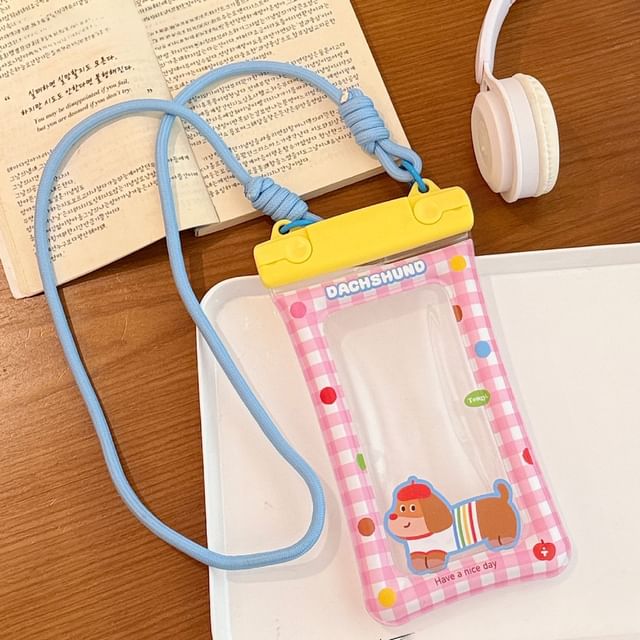 Cartoon Touchscreen Waterproof Crossbody Phone Pouch (Various Designs)