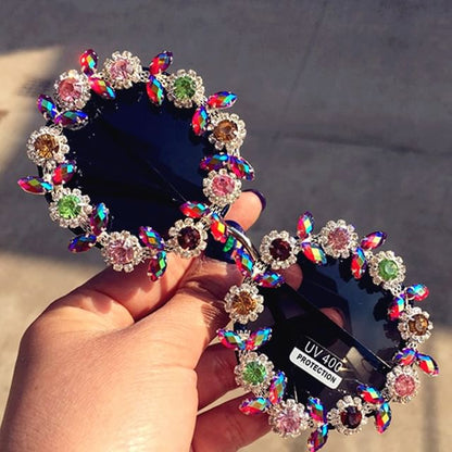 Floral Rhinestone Sunglasses