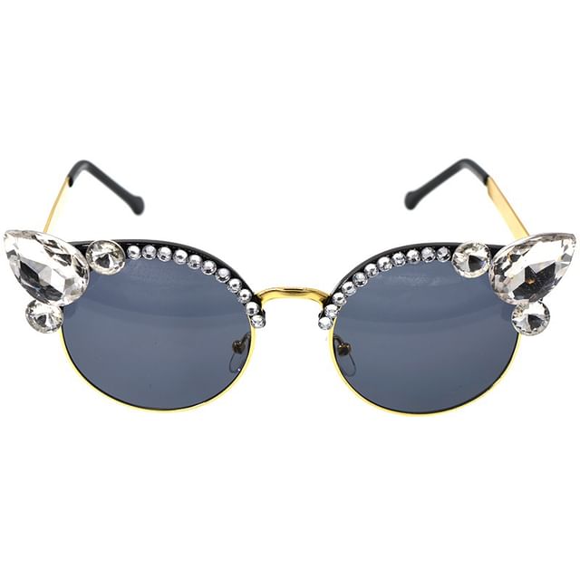 Floral Rhinestone Sunglasses
