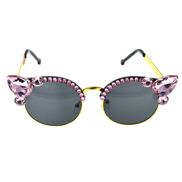 Floral Rhinestone Sunglasses