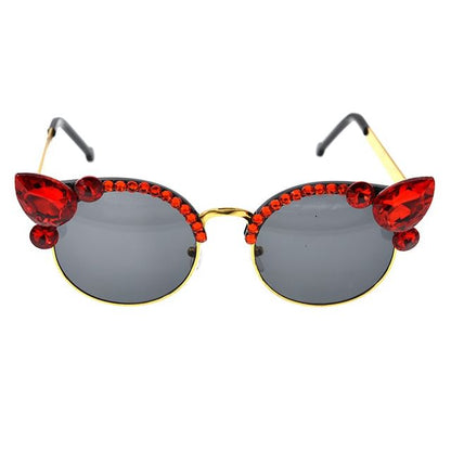 Floral Rhinestone Sunglasses