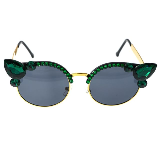 Floral Rhinestone Sunglasses