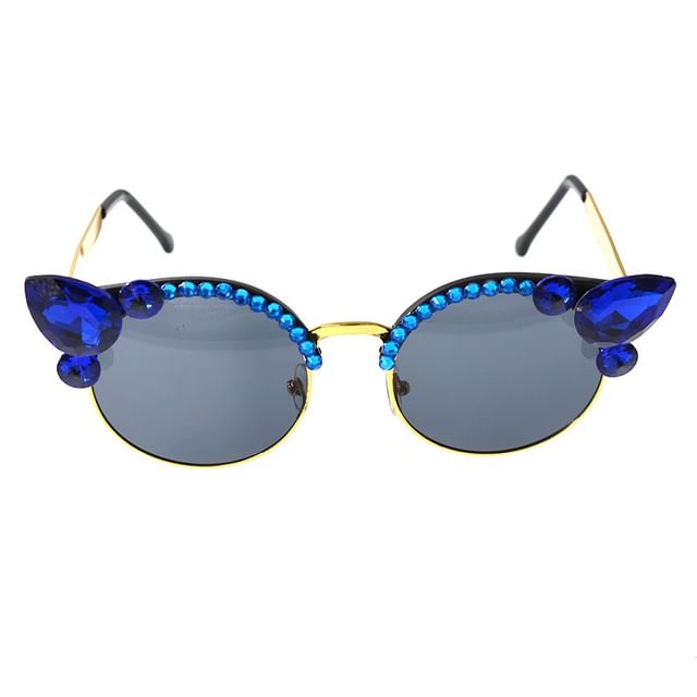 Floral Rhinestone Sunglasses