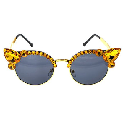 Floral Rhinestone Sunglasses