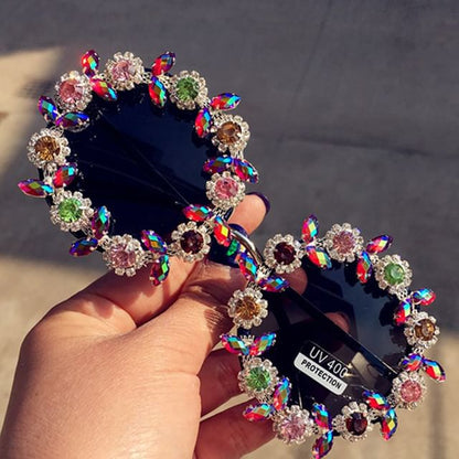 Floral Rhinestone Sunglasses