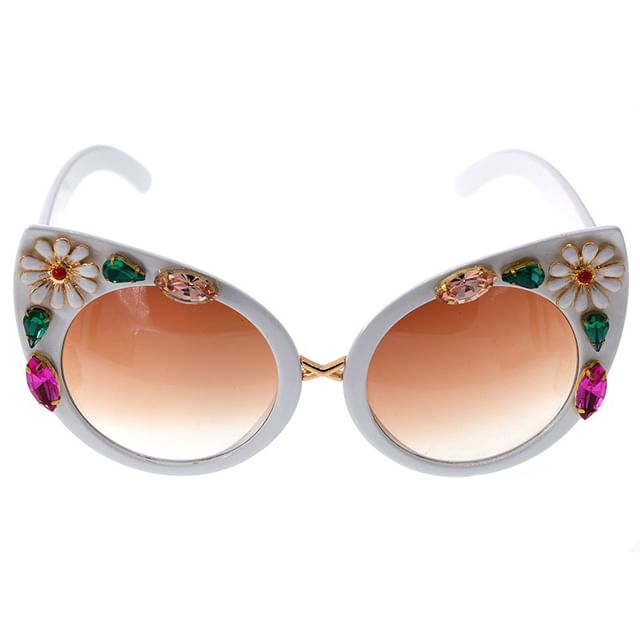 Rhinestone Sunglasses Eye Cat