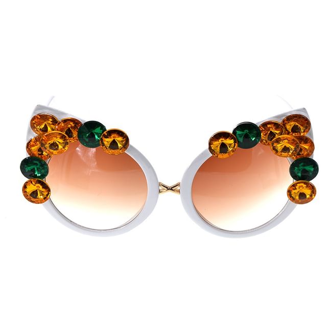 Rhinestone Sunglasses Eye Cat