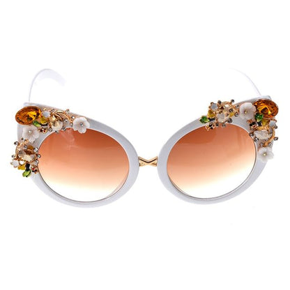 Rhinestone Sunglasses Eye Cat