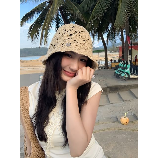 Crochet Straw Hat Bucket