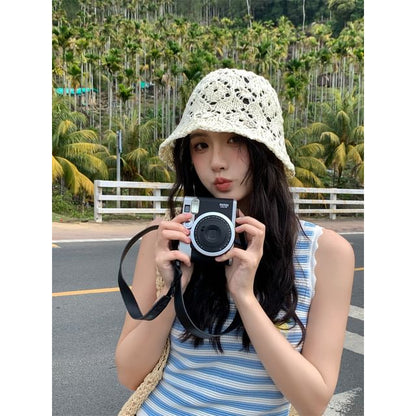 Crochet Straw Hat Bucket