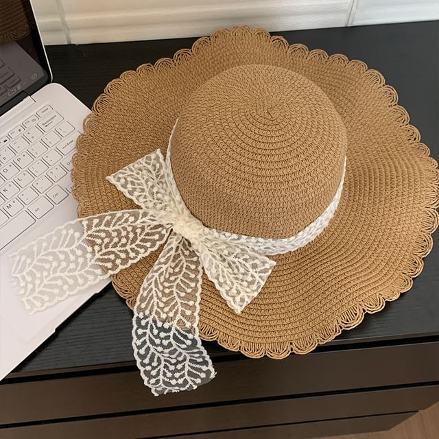 Lace Straw Sun Hat