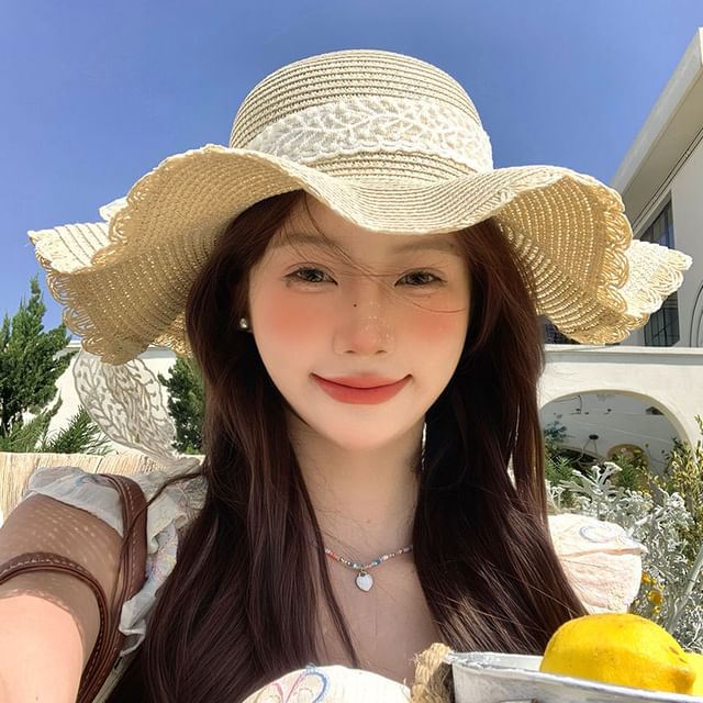 Lace Straw Sun Hat
