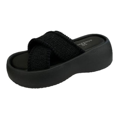 Platform Strap Slide Sandals Cross