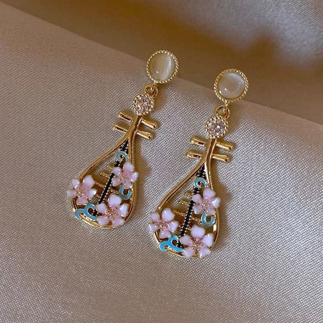 Pipa Drop Earring Floral Enamel