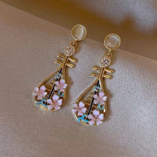 Pipa Drop Earring Floral Enamel