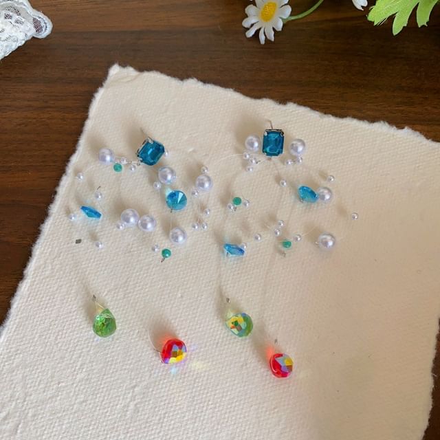 Pearl Rhinestone Earring Drop Faux