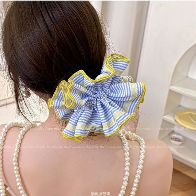 Scrunchie Ruffled Striped