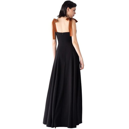 Gown A-Line Plain Strap Spaghetti Neck Square Evening