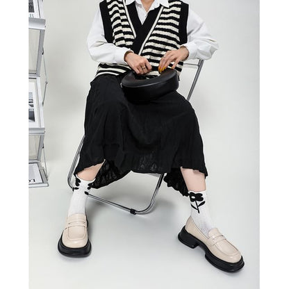 Platform Chunky Heel Loafers