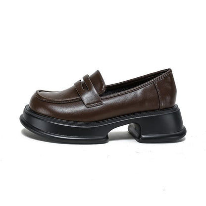 Platform Chunky Heel Loafers
