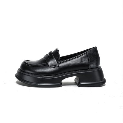 Platform Chunky Heel Loafers