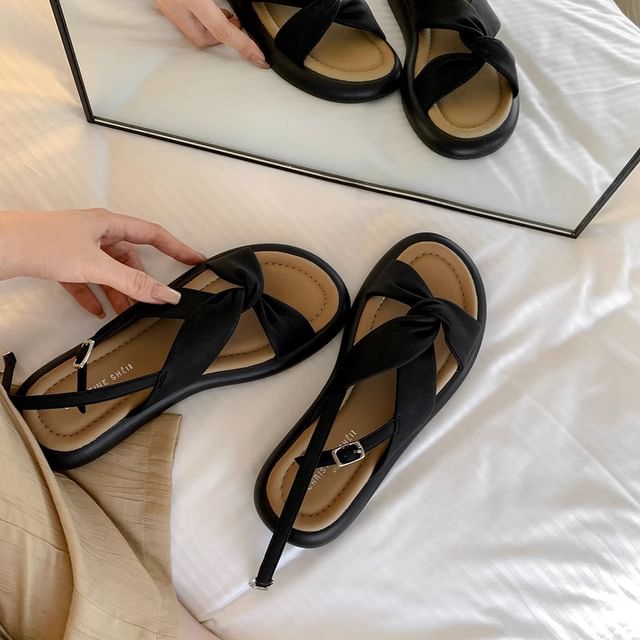 Knot Slingback Platform Sandals