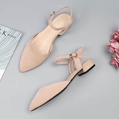 Almond Toe Chunky Heel Sandals