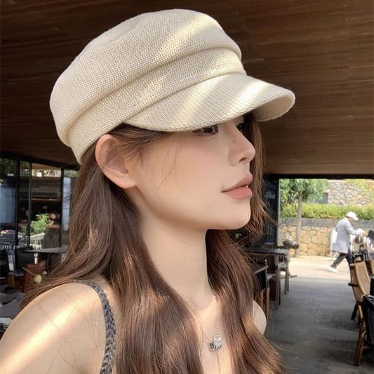 Newsboy Cap Plain Knit