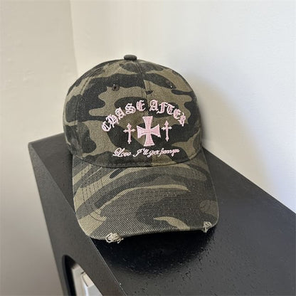 Baseball Embroidered Camouflage Cap Cross