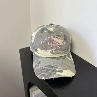 Baseball Embroidered Camouflage Cap Cross