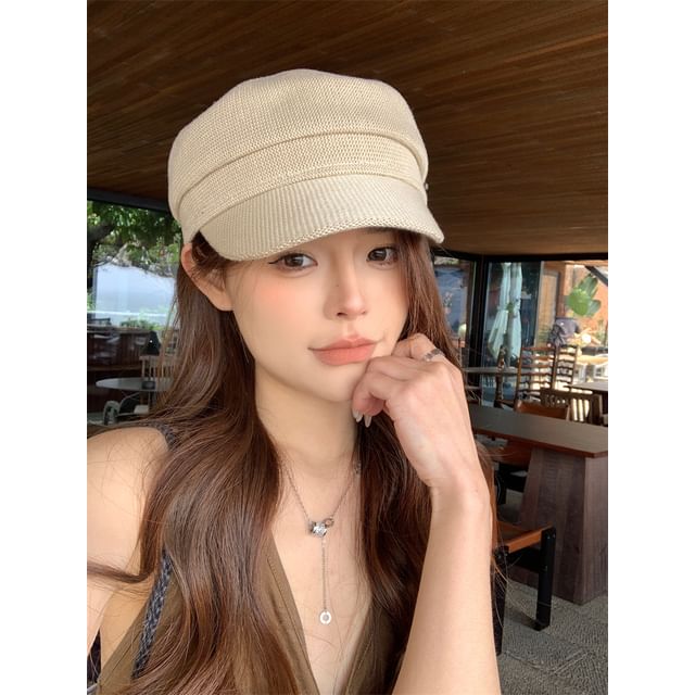 Newsboy Cap Plain Knit