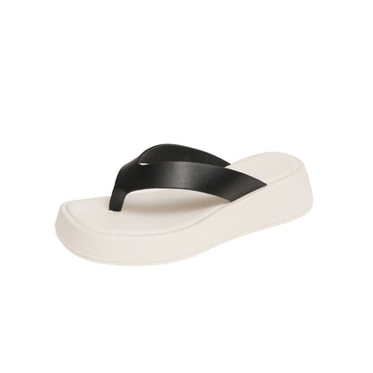 Platform Faux Leather Flip-Flops