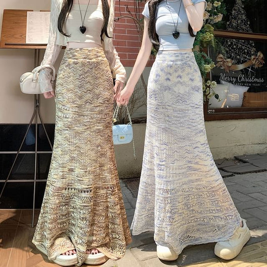 Elevated Waist Blended Fabric Mermaid Tail Skirt