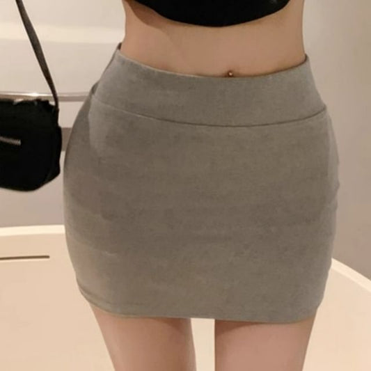 High-Rise Smooth Fitted Pencil Mini Skirt