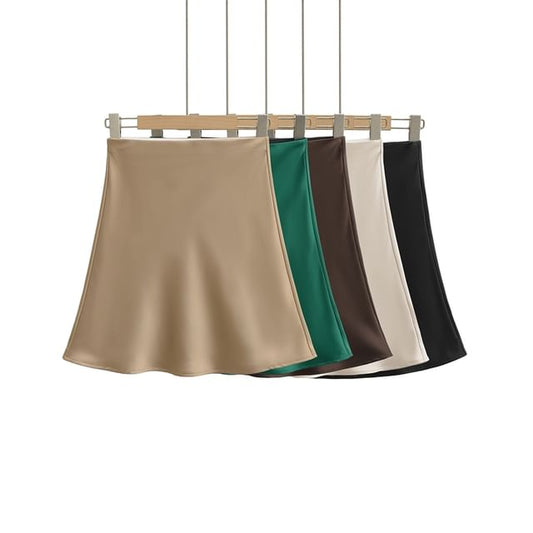 Solid High Rise Mini Mermaid Skirt