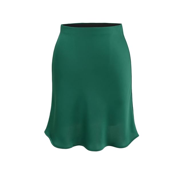 Solid High Rise Mini Mermaid Skirt