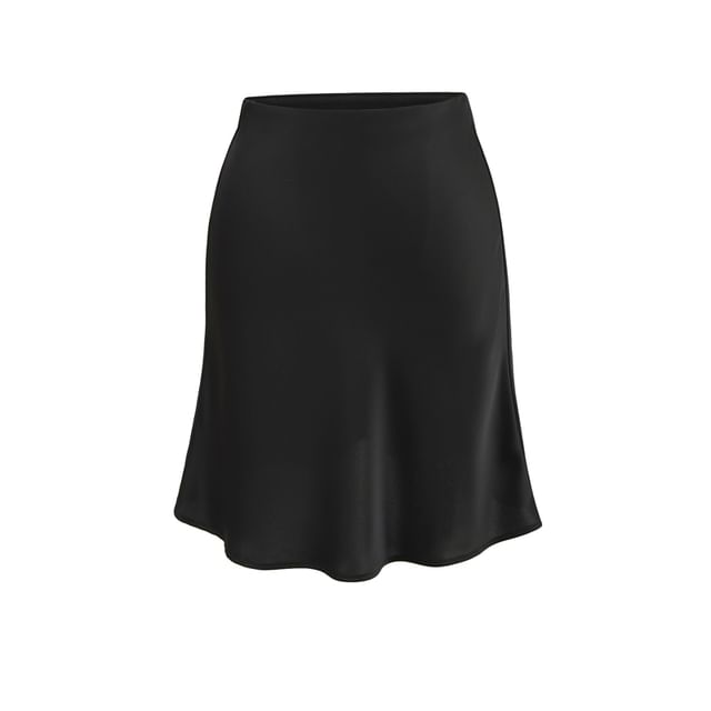 Solid High Rise Mini Mermaid Skirt