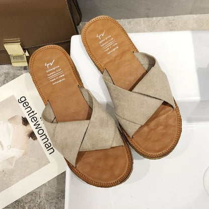 Cross Criss Slide Sandals