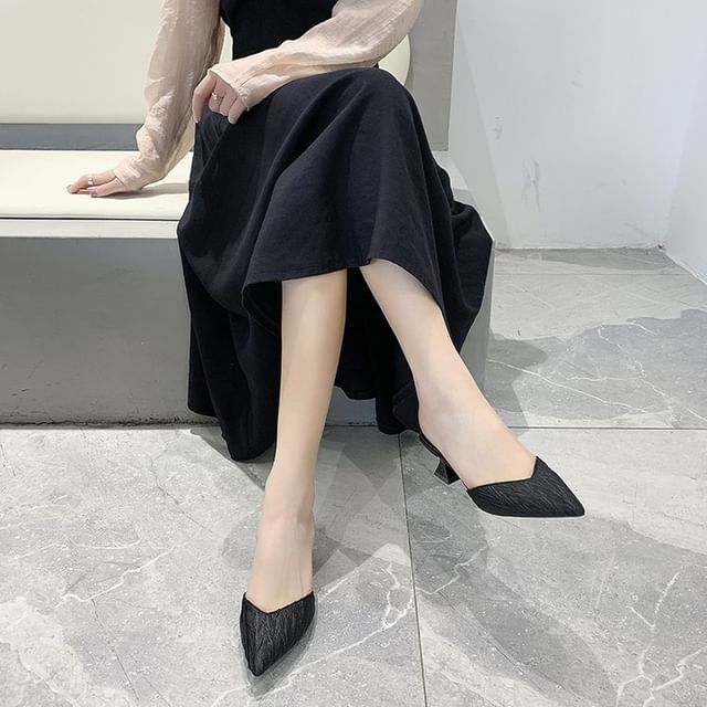 Pointed Heel Mules Toe Kitten