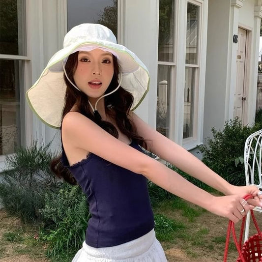 Hiking Trim Contrast Hat Bucket Plain