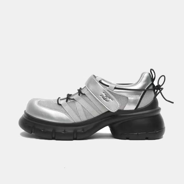 Platform Chunky Heel Lace-Up Shoes