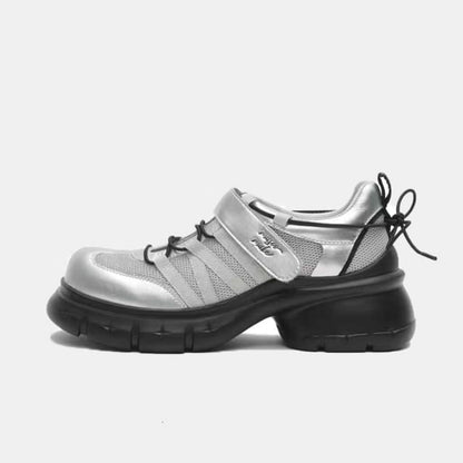 Platform Chunky Heel Lace-Up Shoes